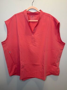 NWT FIGS Rafaela Oversized Scrub Top Pink Coral Plus Size 4XL Medical